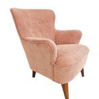 Vintage Artifort Theo Ruth Fauteuil | Roze Rib Easy Chair thumbnail 7