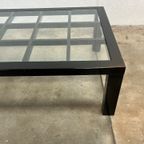 Vintage Zwarte Hoogglans Salontafel Met Glazen Blad, Japanse Stijl, 1980’s thumbnail 10