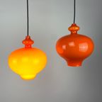 1 Of 2 Orange Glass Pendant Light 'oplight' By Hans Agne Jakobsson For AB Markaryd thumbnail 11