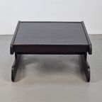 Vintage Wengé Salontafel Brutalist Postmodern ‘70 Hout Tafel thumbnail 5