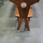 Brutalist Vintage Eiken Stoelen Jaren 60 thumbnail 7