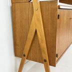 Zweedse Vintage Teak Fineren Boekenkast thumbnail 4