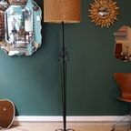 Zeer Grote Brutalistische Smeedijzeren Vloerlamp, Circa 1950 thumbnail 4