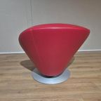2x Leolux Parabolica Fauteuils - Rood - Leder - Design -zgan thumbnail 3