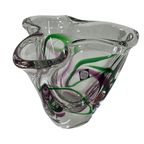 Max Verboeket - Kristalunie Maastricht - Vase With Purple And Green - Unused, Vintage - Dutch Gla thumbnail 3