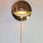 Vintage Wandlamp Messing Chroom Regency ’70 Rond Italië Lamp thumbnail 5