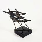 Beeld Brons - Sculptuur - Figuur - Voor De Wind - 22 Cm Hoog thumbnail 2