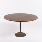 Scandinavian Modern Table With Copper Inlaid From 1960’S Eettafel Rond thumbnail 2