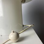 Large Fully White Glass Peill and Putzler Mushroom Table Lamp Xl 1970 thumbnail 11