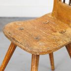 Antieke Wabi Sabi Primitieve Bergstoel thumbnail 3