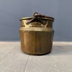 Antieke Geel Koperen Pot Of Ketel thumbnail 6
