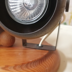 Vintage Houten Scandinavische Lamp Met Twee Verstelbare Messing Spots – Jaren '70 thumbnail 10