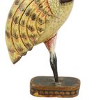 Massief Houten Tropische Vogel Beeld Sculptuur Handbeschilderd 42Cm thumbnail 5