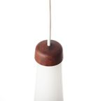 Glass And Teak Pendant Light, Denmark 1960’S. thumbnail 5