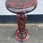 Klassieke Plantenzuil, Notenhout 93 Cm Hoog thumbnail 4