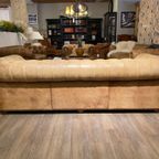 Stoere Industriële Vintage Chesterfield 3 Zits Bank In Vintage Naturel Camel Leer thumbnail 6