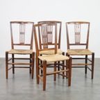 Set Van 4 Verbluffend Mooie 19e Eeuwse Antieke Engelse Eetkamerstoelen Met Rieten Zitting thumbnail 2