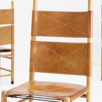 Vintage Italiaanse Eetkamer Stoelen Carlo Scarpa 1970S, Set Van 6 thumbnail 2