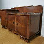 Vintage Mid Century Art Deco Tv Meubel, Dressoir Marmer Blad thumbnail 8