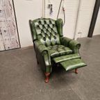 Chesterfield Lazychester Relax Fauteuil – Antiek Groen, Leer thumbnail 3