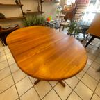 Vintage Deens Design Eettafel Ovaal/Rond, Massief Teak, Verlengbaar thumbnail 19