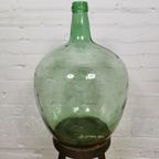 Brocante Glazen Wijnfles, Dame Jeanne, Gistfles, Vaas 20Ltr thumbnail 2