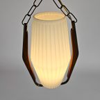 Scandinavisch Design - Vintage- Teak - Messing - Melkglas - Hanglamp - 60'S thumbnail 7