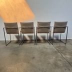 Vier Arco Frame Eetkamerstoelen, Crème Bekleding, Burkhard Vogtherr thumbnail 17