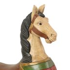 Vintage Houten Carrousel Paard Handbeschilderd Decoratief thumbnail 2