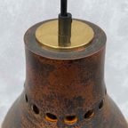 Vintage Amber Glas & Koper Hanglamp, Caged Glass thumbnail 6