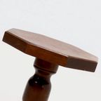 Solid Oak Pedestal Side Table 1960S thumbnail 6