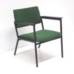 Groene Vintage Fauteuil Met Metalen Frame Gemaakt In De Jaren '60 thumbnail 2