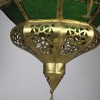 Arabian Hanging Pendant - Green Etched Glass And Tin thumbnail 6