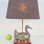 Vintage Eend Tafellamp Messing Mid Century ´70 Regency Lamp thumbnail 8
