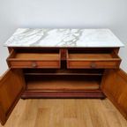 Vintage Antiek Dressoir Commode Ladekast Badkamermeubel Met Marmer Blad 707 thumbnail 4