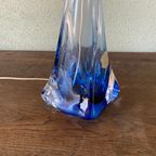 Val Saint Lambert Belgische Kristal Blauwe Tafellamp Voet thumbnail 5