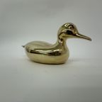 Mid Century Brass Duck Sculpture 1970’S thumbnail 8