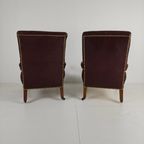 Paar Antieke Bibliotheekstoelen - Originele William Morris & Co Edinburgh Gestempelde Fauteuils thumbnail 3
