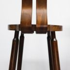 Set Van 3 Vintage Barkrukken Met Rugleuning Eiken thumbnail 3