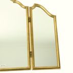Vintage Drieluik Spiegel Bladgoud Verguld Hollywood Regency 86Cm thumbnail 13