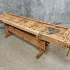 Antieke Werkbank Sidetable Keukeneiland 19E Eeuws 250 Cm thumbnail 6