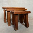 3x Brutalist Nesting Tables – Oak thumbnail 4