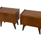 Vintage Nachtkastjes Set Van 2 Teak Fineer Jaren 60 thumbnail 7