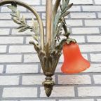 Antieke Bronzen Lamp Met 3 Kelken thumbnail 8