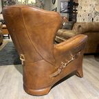 Saddle Chair / Zadel Fauteuil + Voetenbank In Vintage Cognac Leer Eyecatcher thumbnail 13