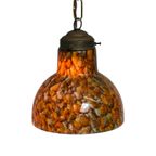 Art Deco - Hanging Pedant Light - Ceiling Fixture - Oval Shaped - Suspended By Chain, thumbnail 2