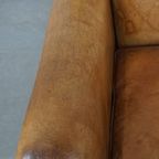 Stijlvolle Gepatineerde Vintage Schapenleren Fauteuil Met Een Comfortabele Zit thumbnail 9