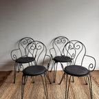 4 Franse Tuinstoelen Terras Brocante Vintage thumbnail 11