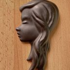 Wall Hanger Ceramic Female Head 1960S thumbnail 4