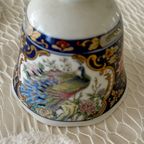 Prachtige Vintage Glanzend Tafelbel Pauw En Bloemen Design Met Gouden Afwerkingen thumbnail 10